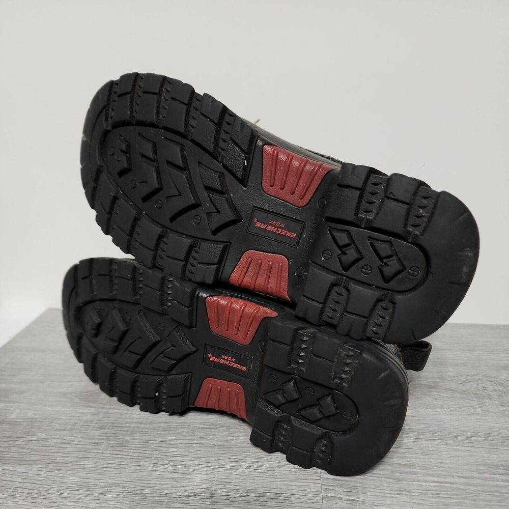 Skechers‎ Burgin Work Men's Boots Size 9 Brown Leather Slip Resistant Shoes - Picture 12 of 13